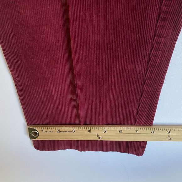 Vintage Corduroy Women Pants 16P Red High Rise Mom Tapered 90s Grunge LL Bean - Picture 11 of 14
